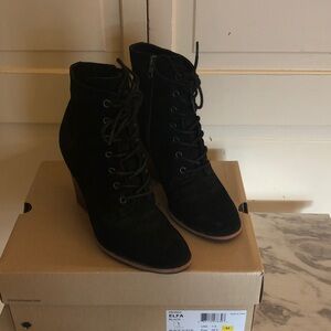 Kirk-Ease Black Suede Ankle Boots